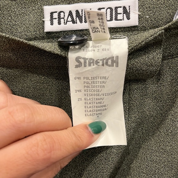 Vintage Frank Eden Olive Green Front Split Maxi Skirt - Picture 10 of 12